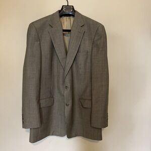 Brooks Brothers Herringbone Brown‎ Tweed 44L Men's Vintage Sport Coat Blazer